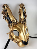 Venetian Baroque Rabbit Mask Gold Image
