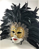 Feathered Volto Carnevale Mask Black Eyes Wide Shut Masquerade Image