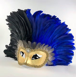 Feathered Colombine Reale Two Tone - Black/Blue Image