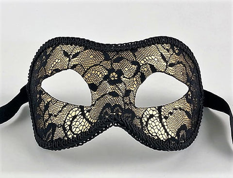 Colombine Masquerade Luxe Lace Black and Gold Image