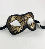 Colombine Masquerade Luxe Lace Black and Gold Image