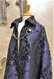 Cloak of Darkness Purple on Black Damask Tapestry Image