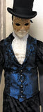 Men’s Victorian Aristocrat Vest Blue on Black Image