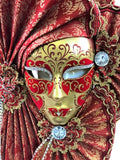 Venetian Volto Ventaglio Luxe Fan Mask Red Image