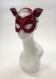 Erotic Mistress Boudoir Sexy Kitten Mask Red Patent Vinyl Image