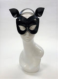 Erotic Mistress Boudoir Kitten Mask Black Leather Image