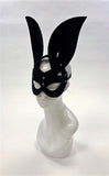 Erotic Mistress Boudoir Bunny Mask– Black Velveteen