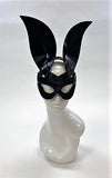 Erotic Mistress Boudoir Bunny Mask Black Patent Vinyl Image