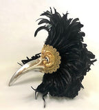 Venetian Feathered Doctor/Piume Uccello Carnevale Mask - Black