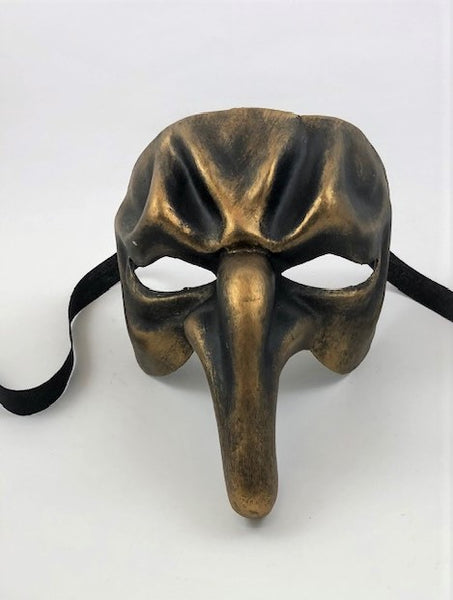 Pulcinella Venetian Mask - Bronze – Visions of Venice