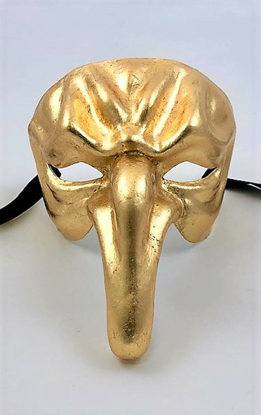 Pulcinella Venetian Mask - Gold – Visions of Venice