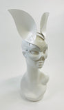 Erotic Mistress Boudoir Bunny Mask White Patent Vinyl Image