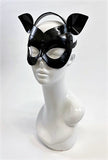 Erotic Mistress Boudoir Sexy Kitten Mask Black Patent Vinyl Image