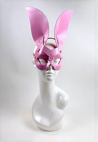 Erotic Mistress Boudoir Bunny Mask Bubblegum Pink Patent Vinyl Image