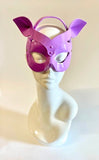 Erotic Mistress Boudoir Kitten Mask Lilac Purple Patent Vinyl Image