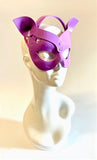 Erotic Mistress Boudoir Kitten Mask Lilac Purple Patent Vinyl Image