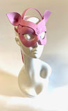 Erotic Mistress Boudoir Kitten Mask Bubblegum Pink Patent Vinyl Image