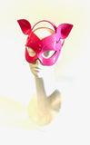 Erotic Mistress Boudoir Kitten Mask Fuchsia Pink Patent Vinyl Image
