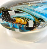 Murano Glass Vase Gaia 21” – Blues, Wines and Golden Honey Image