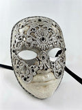 Volto Macrame Gold Eyes Wide Shut Mask Crackle Finish with Black Swarovski Crystals Image