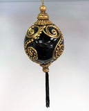 Venetian Christmas Ornament Deluxe Black and Gold Image