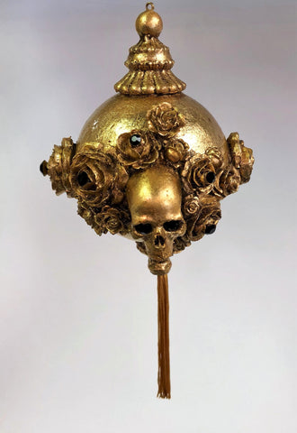 Venetian Christmas Ornament  Skulls and Rose Gold Image