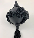 Venetian Christmas Ornament Skulls and Roses Black Image