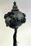Venetian Christmas Ornament Skulls and Roses Black Image