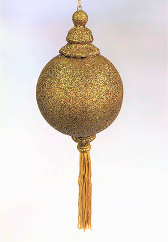 Venetian Christmas Ornament Gold Glitter Image