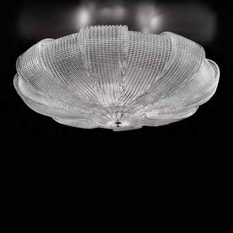 Italian Glass Ceiling Light – Plafoniera New Montreal Overlap Clear Cristallo