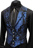 Men’s Victorian Aristocrat Vest Blue on Black Image