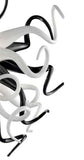 Murano Glass Medusa Chandelier - Black and White
